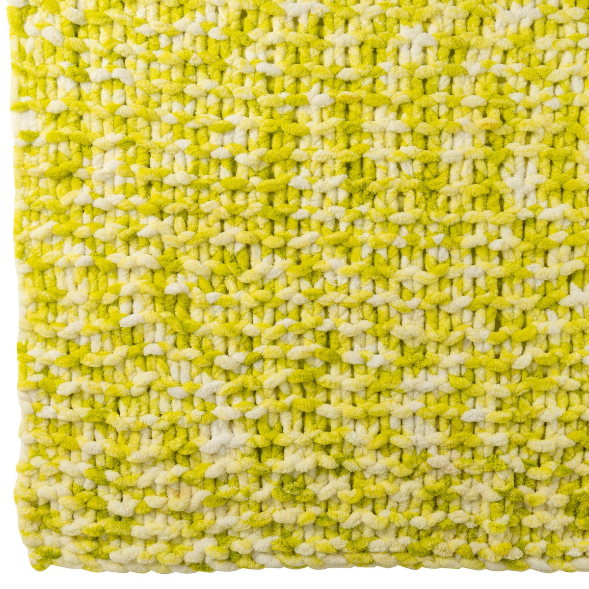 Couverture en polyester tricoté vert/blanc J-Line