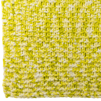 Couverture en polyester tricoté vert/blanc J-Line
