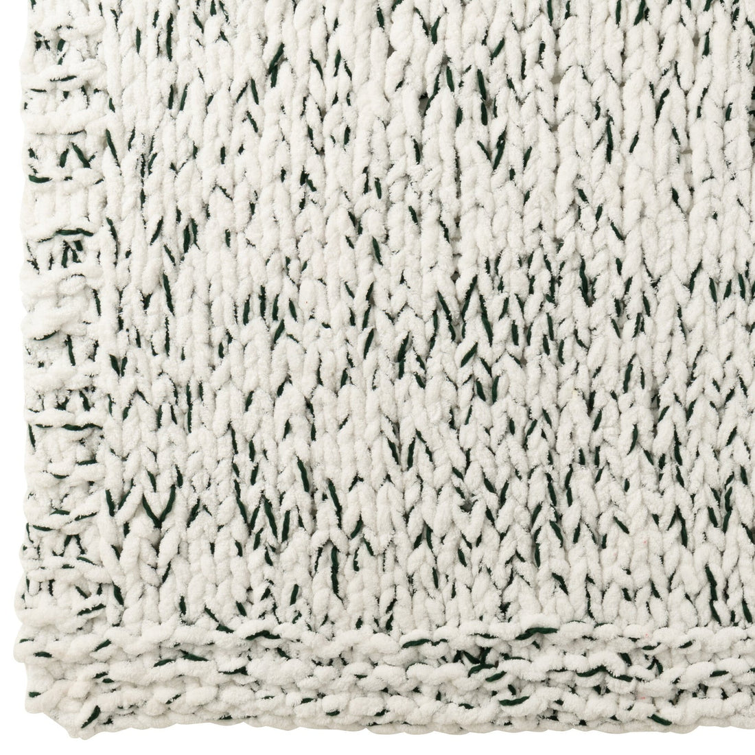 Couverture en polyester blanc/vert foncé J-Line