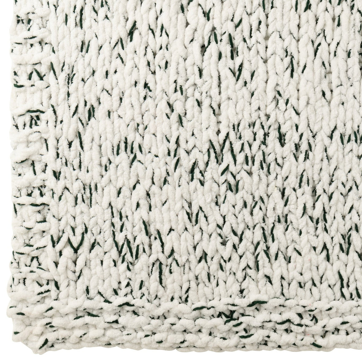 Couverture en polyester blanc/vert foncé J-Line