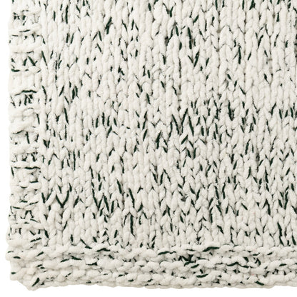 Couverture en polyester blanc/vert foncé J-Line