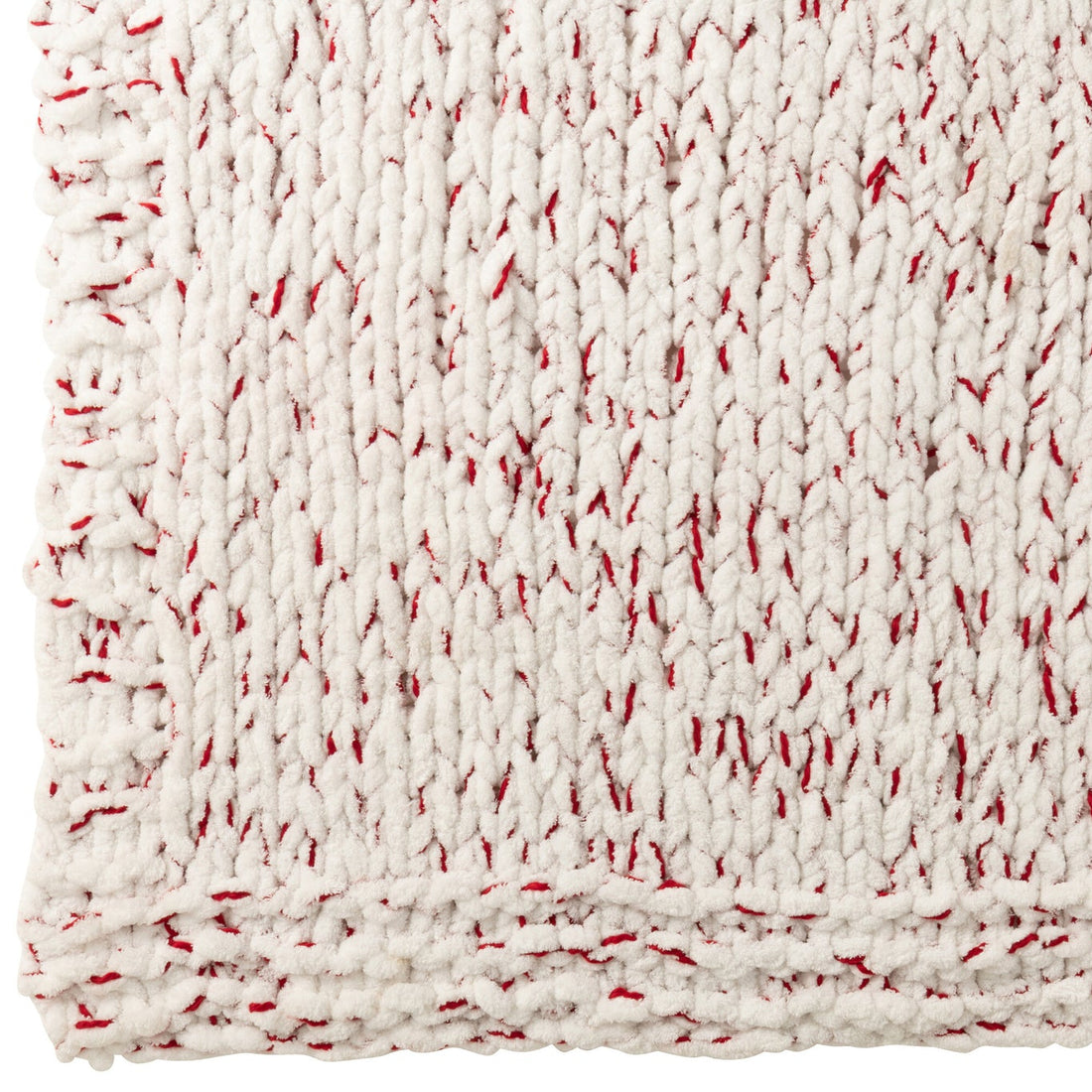 Couverture en polyester blanc/rouge Noël J-Line