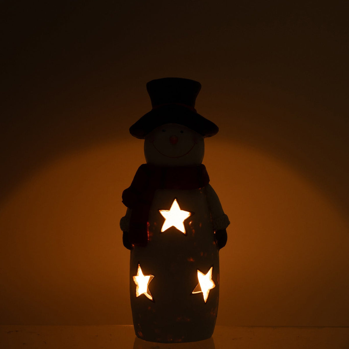 Photophore Bonhomme de neige Écharpe + Chapeau Magnésium Multicolore Petit J-Line