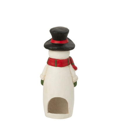 Photophore Bonhomme de neige Écharpe + Chapeau Magnésium Multicolore Petit J-Line