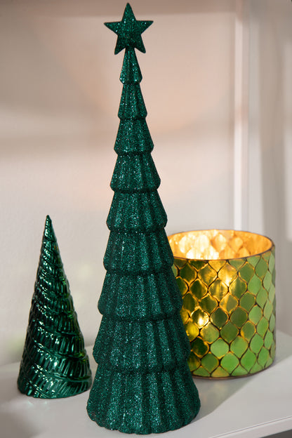 Arbre + Étoile Plastique Vert foncé Lot de 2 J-Line