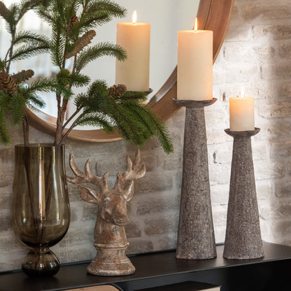 Lot de 2 bougeoirs bruns J-Line