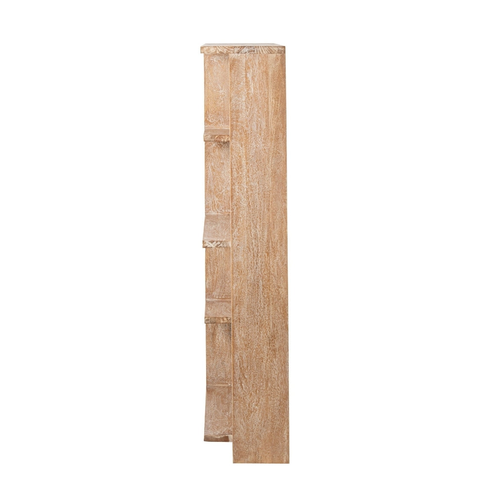 Bibliothèque en bois de manguier blanc cassé J-Line