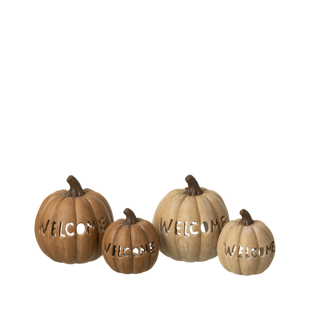 Set de 2 bougeoirs citrouille Halloween XL J-Line