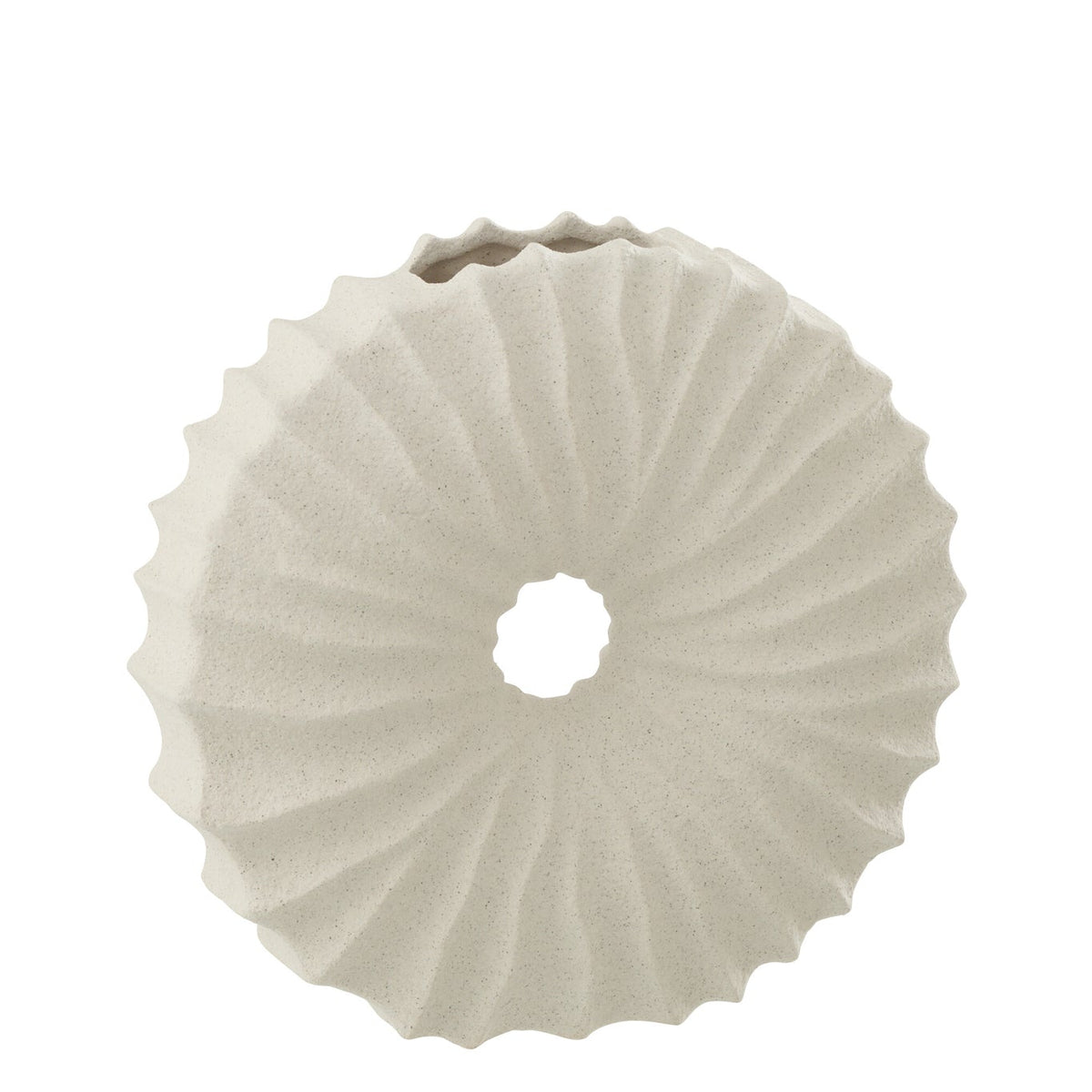 Vase Céramique Aspect Sable Blanc Moyen J-Line
