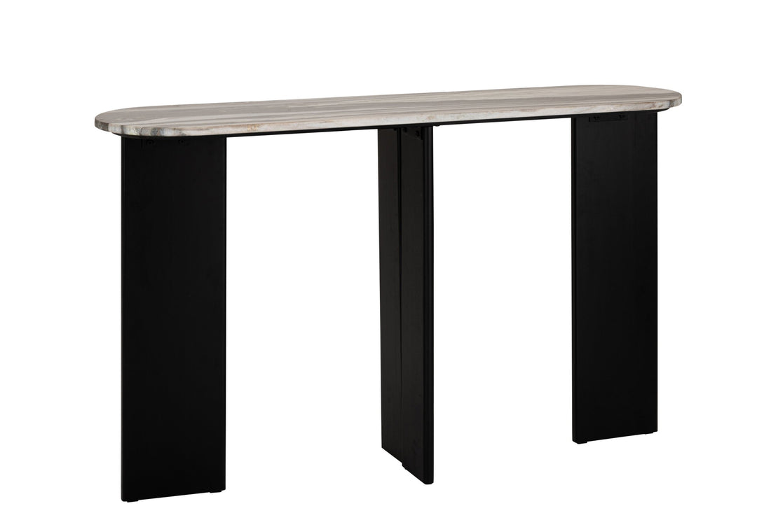Console Mathilde Marbre Noir/Gris J-Line