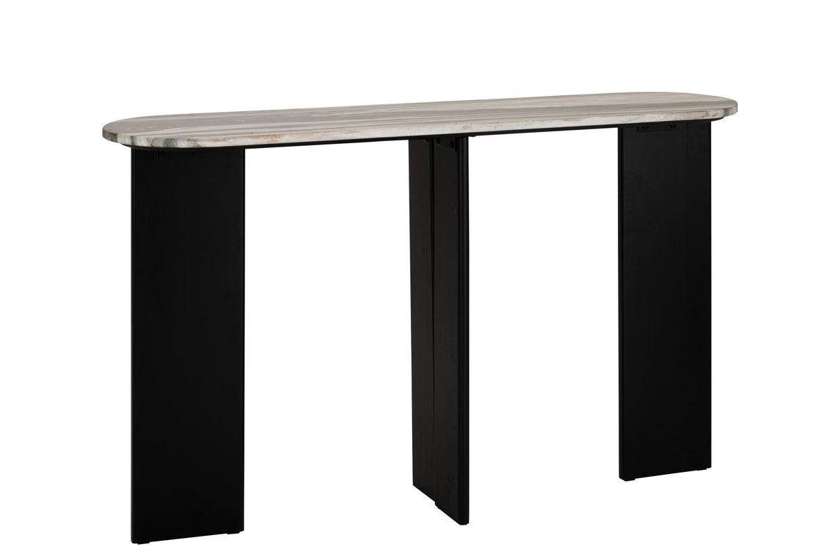 Console Mathilde Marbre Noir/Gris J-Line
