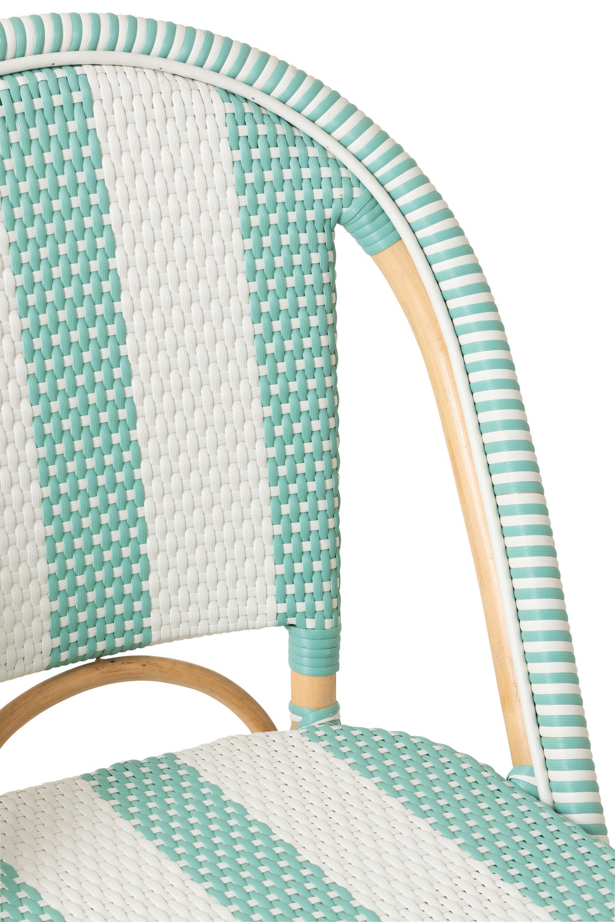 Chaise en rotin rayée bleu clair/blanc J-Line