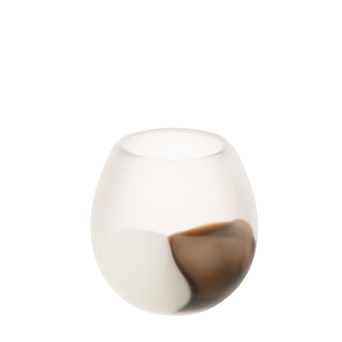 Photophore boule verre blanc/marron petit J-Line