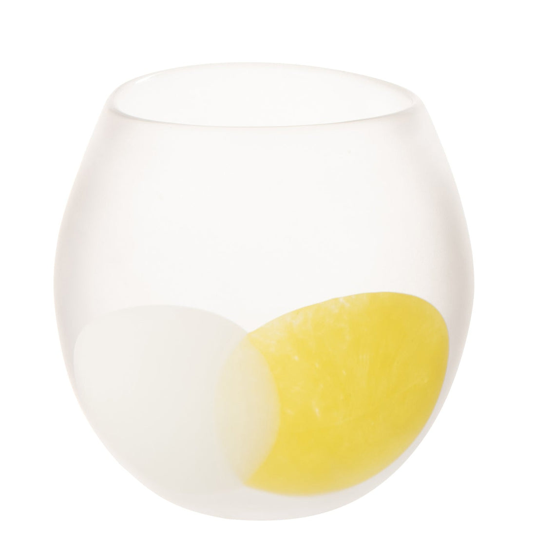 Photophore boule verre blanc/jaune large J-Line
