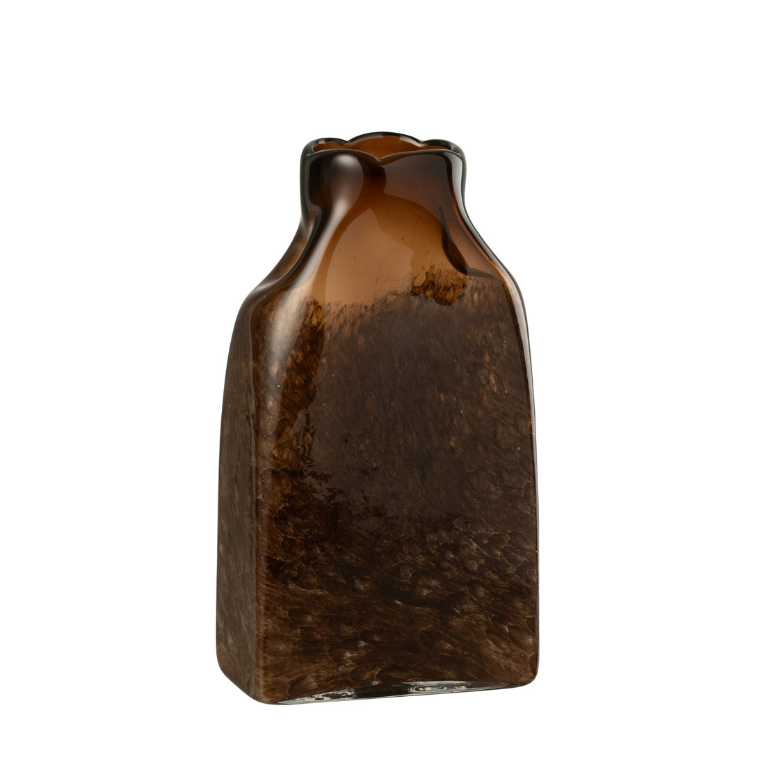 Vase rectangulaire large en verre marron foncé J-Line