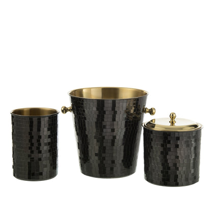 Seau à glaçons Mosaïque Acier inoxydable Noir J-Line