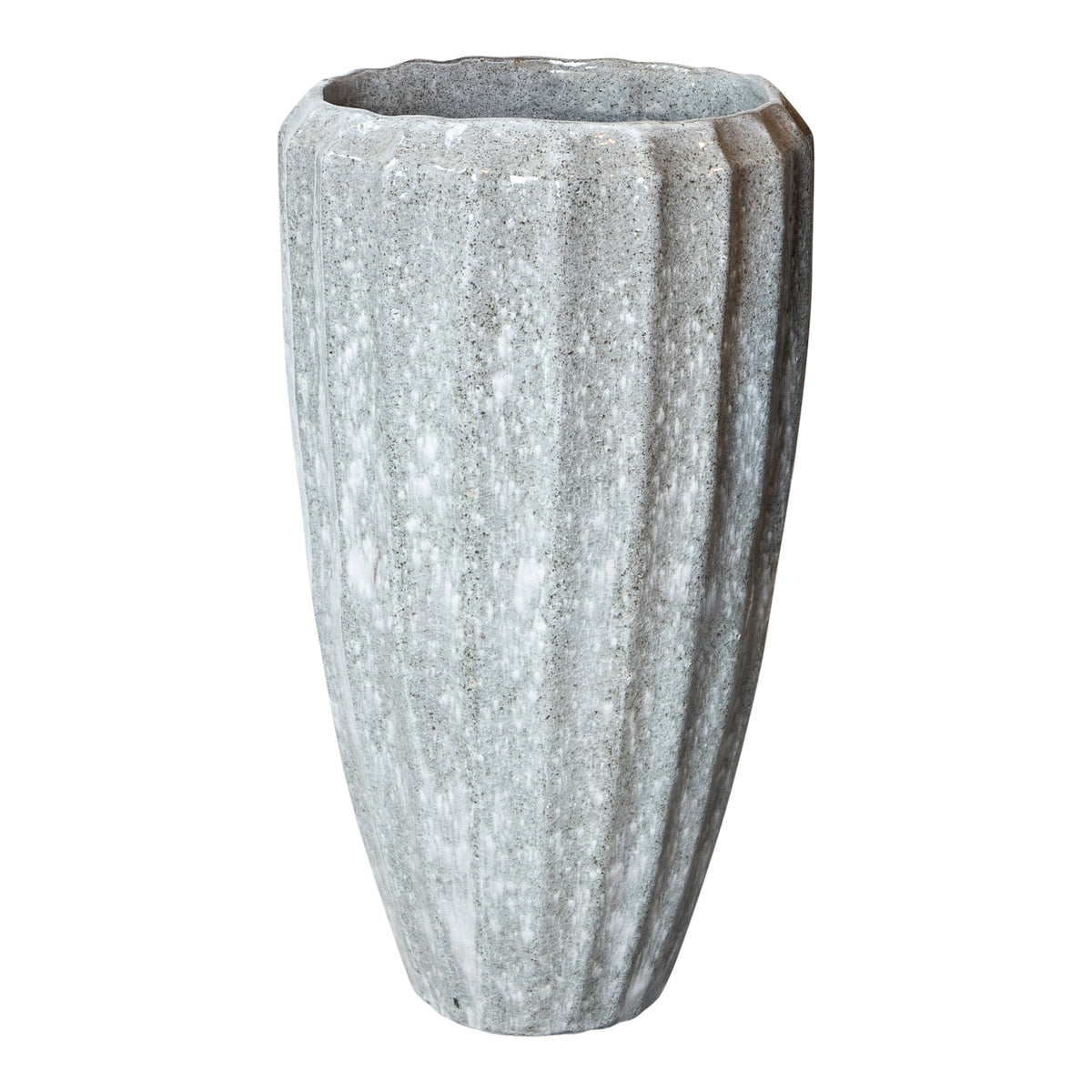 Pot de fleurs en céramique blanche Olver Small Ø48x90cm PTMD