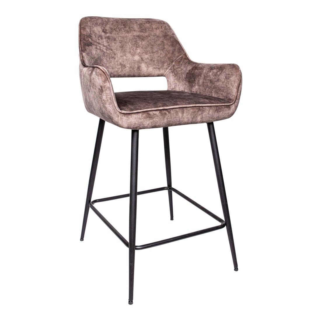 Lot de 2 tabourets de bar Fal Low Velvet marron PTMD