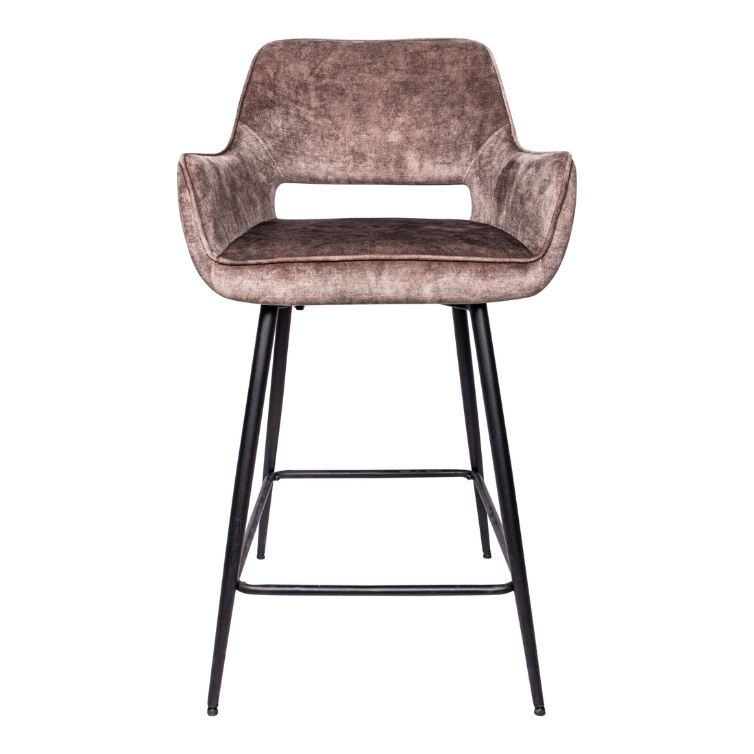 Lot de 2 tabourets de bar Fal Low Velvet marron PTMD