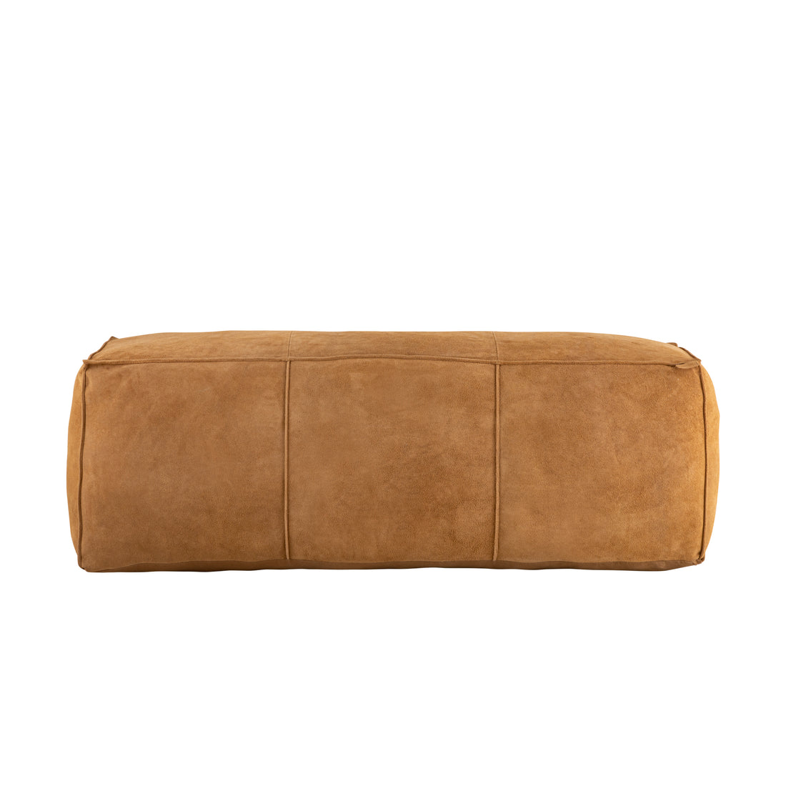 Pouf Marieke en cuir suédé rectangulaire camel PTMD