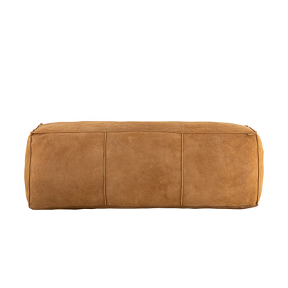 Pouf Marieke en cuir suédé rectangulaire camel PTMD