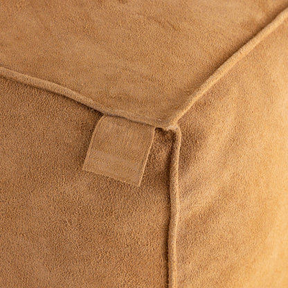 Pouf Marieke en cuir suédé rectangulaire camel PTMD