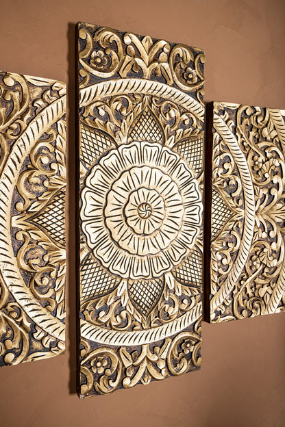 Panneau mural Sharlene - 180x90cm - MDF - Or PTMD