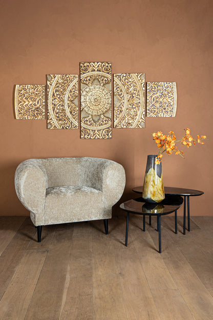 Panneau mural Sharlene - 180x90cm - MDF - Or PTMD