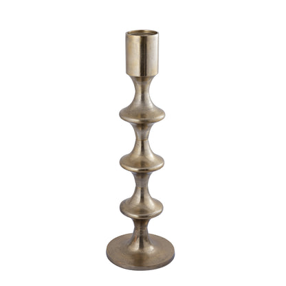 Bougeoir rond en alu Taika Gold avec onglets H92cm PTMD
