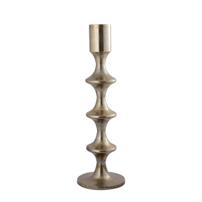 Bougeoir rond en alu Taika Gold avec onglets H92cm PTMD