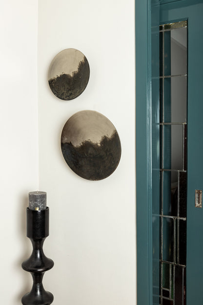 Bougeoir rond en alu Taika Black avec languettes H92cm PTMD