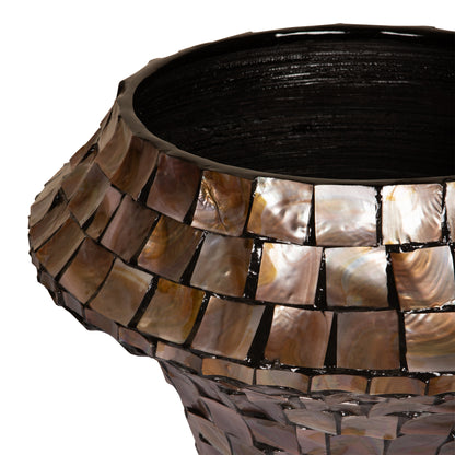 Daven Bronze Coque en poly Bambou Pot Rond Grand PTMD