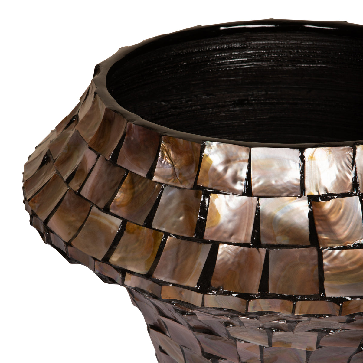 Daven Bronze Coque en poly Bambou Pot Rond Grand PTMD