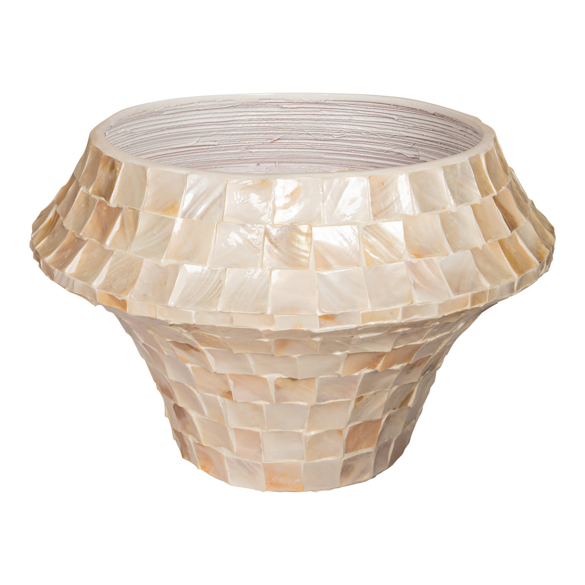 Daven Cream Coque Poly Pot Bambou Rond Bas Grand PTMD