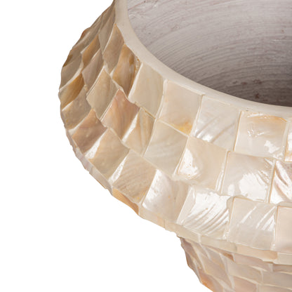 Daven Cream Coque Poly Pot Bambou Rond Bas Grand PTMD