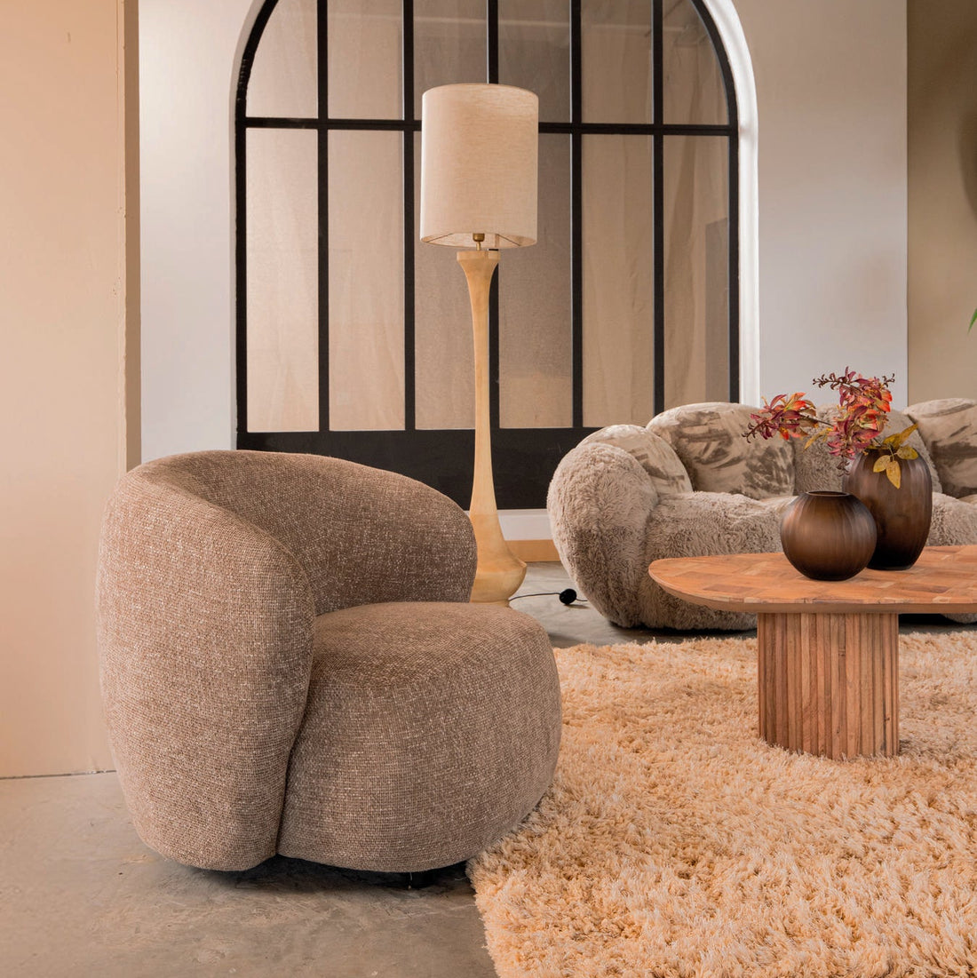 Fauteuil Aphrodite taupe legacy 3 mink PTMD