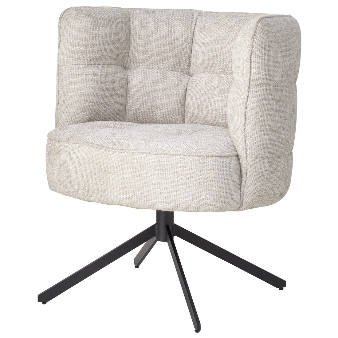 Chaise de salle à manger Odin Cream Legacy 15, pieds noir mat PTMD