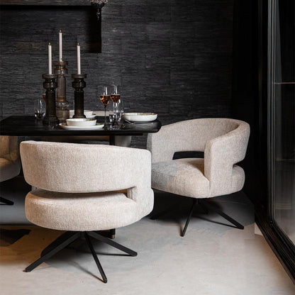 Chaise de salle à manger Baldr Cream Legacy 15, pieds noirs tourterelle PTMD
