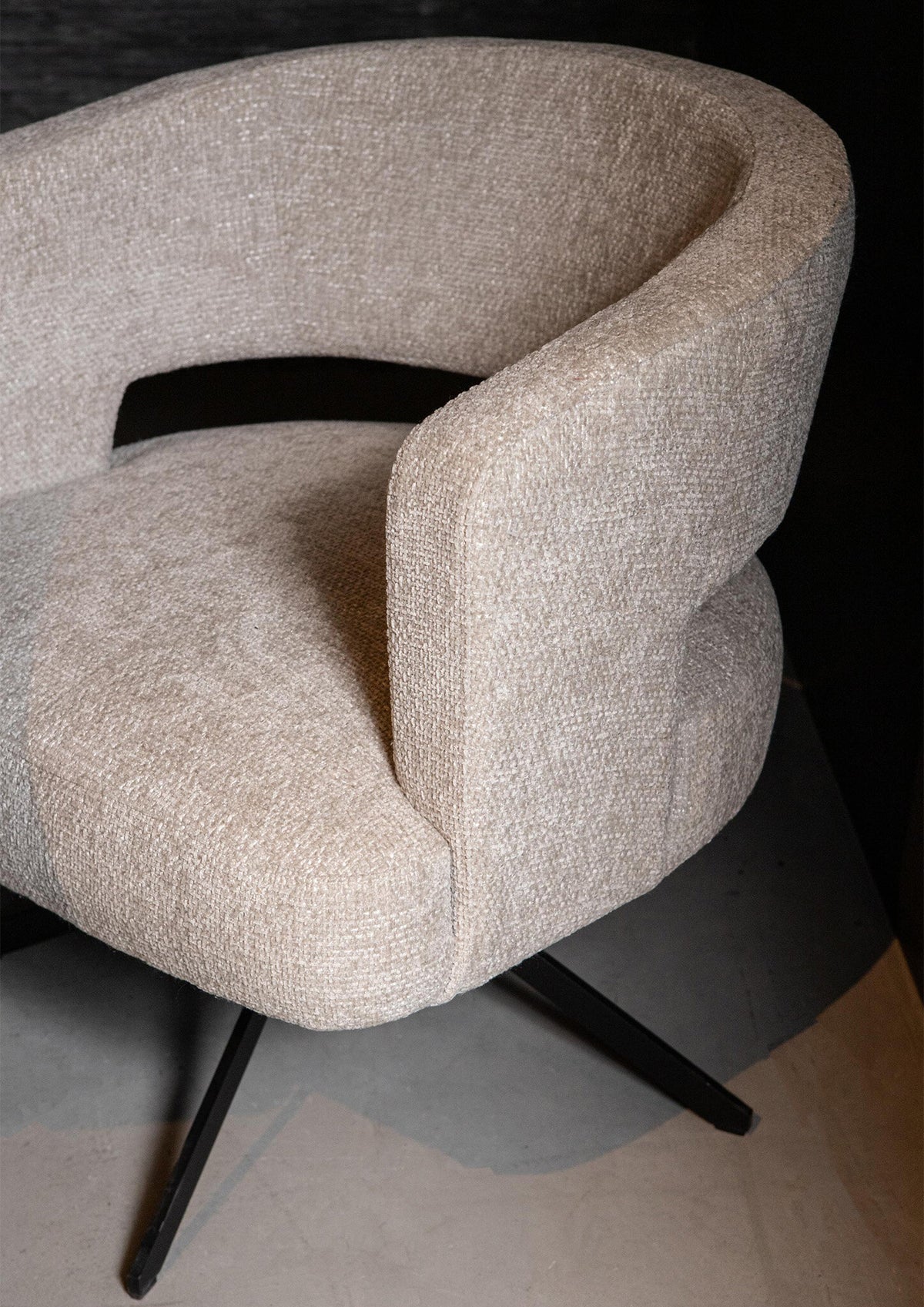Chaise de salle à manger Baldr Cream Legacy 15, pieds noirs tourterelle PTMD