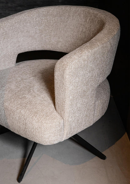 Chaise de salle à manger Baldr Cream Legacy 15, pieds noirs tourterelle PTMD