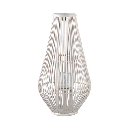 Lanterne Lysia L- 35x35x68 cm - Verre - Blanc PTMD