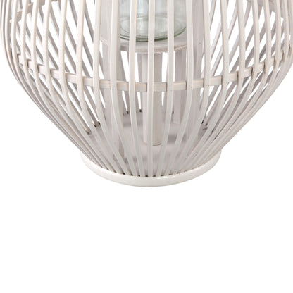 Lanterne Lysia L- 35x35x68 cm - Verre - Blanc PTMD