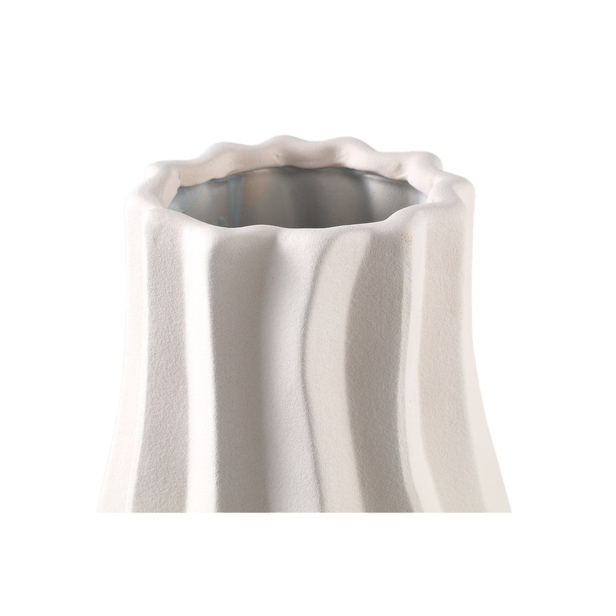 Clair Cream Ceramic Swirl Vase Large PTMD