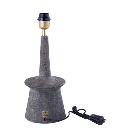 Lampe de table étroite et ronde Caelin Grey en bois de manguier PTMD