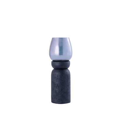 Photophore Qez Bois de manguier Noir Lot de 3 PTMD