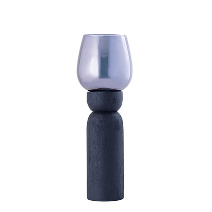 Photophore Qez Bois de manguier Noir Lot de 3 PTMD
