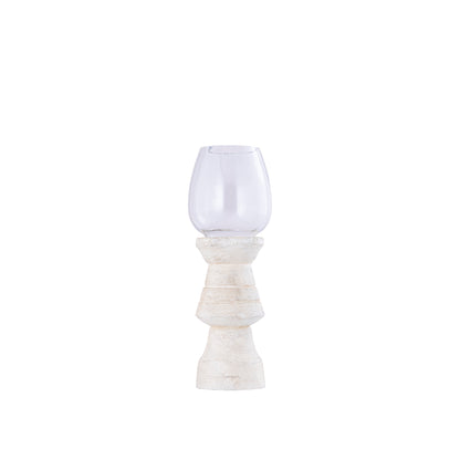 Photophore Qez Bois de manguier Crème Lot de 3 PTMD