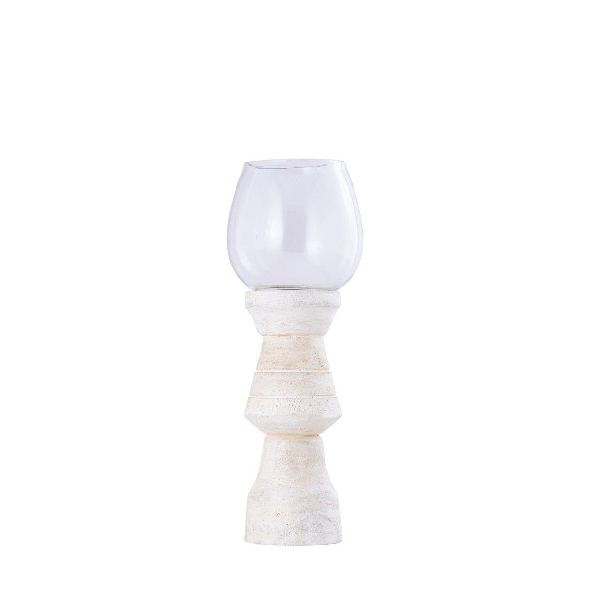 Photophore Qez Bois de manguier Crème Lot de 3 PTMD