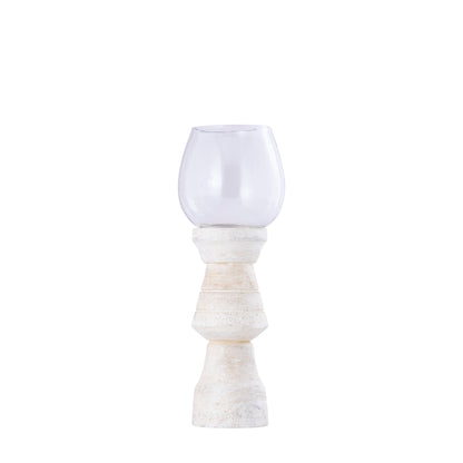 Photophore Qez Bois de manguier Crème Lot de 3 PTMD