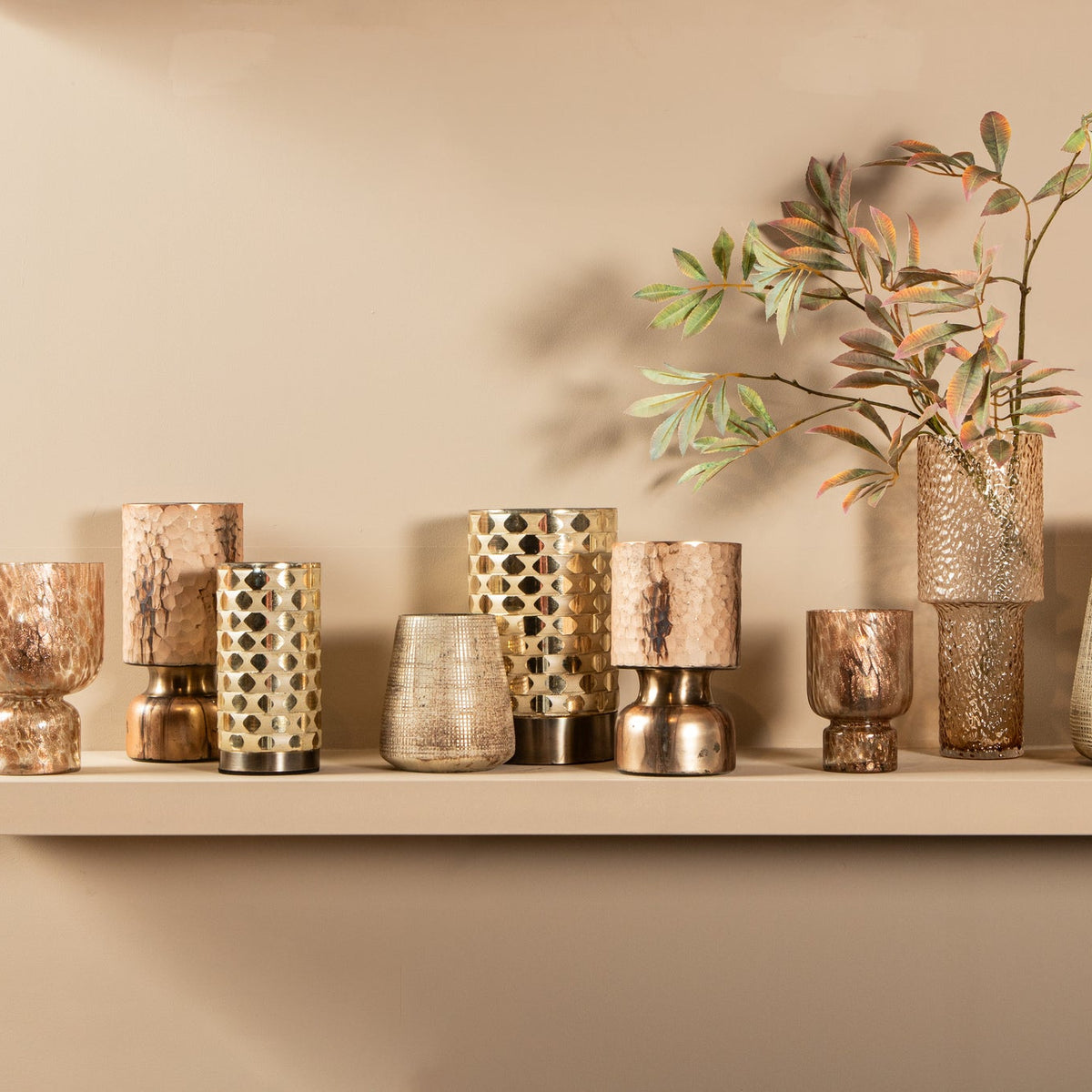 Belinsu Photophores Cuivre Verre PTMD Lot de 2